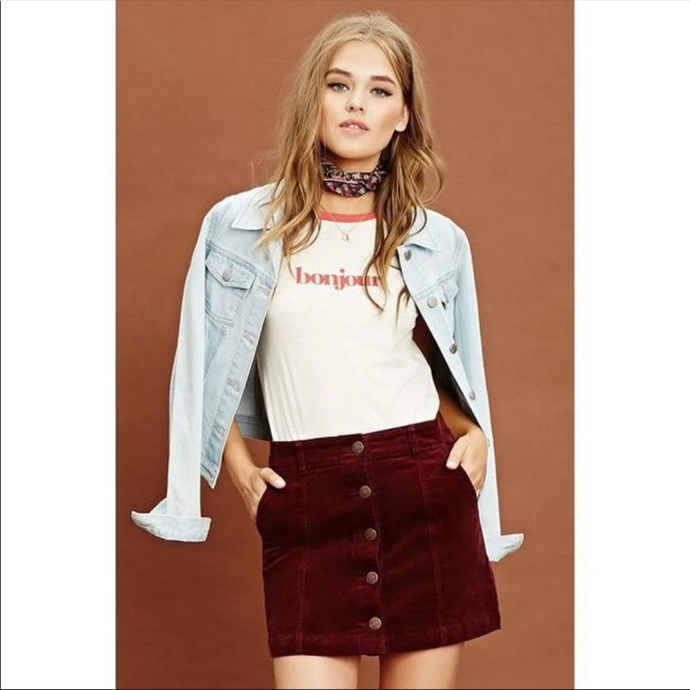 F21 Corduroy Skirt Size M